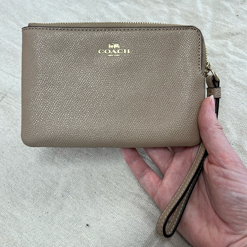 Coach Taupe Wristlet Wallet